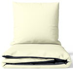 100% Baumwolle Biber Wendebettwäsche Beige & Anthrazit Mit Verdecktem Reißverschluss