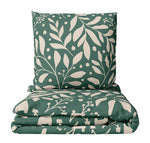 Jersey Bettwäsche 100% Baumwolle Floral Grün Beige YKK Reißverschluss Hautfreundlich