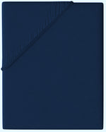 Jersey Spannbettlaken 100% Baumwolle, Wählbare Größe, Dunkelblau, Einfarbig mit Rundumgummi