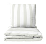 Jersey Bettwäsche 100% Baumwolle Grau Weiß Gestreift YKK Reißverschluss Hautfreundlich