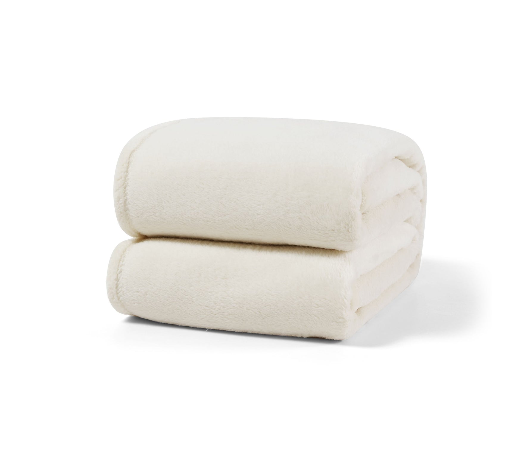 Gefaltete flauschige Kuscheldecke in Beige aus Flanell – weich & gemütlich