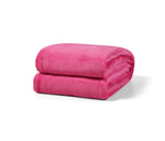 Kuscheldecke in Rosa aus Flanell, 250gsm, weich & hochwertig