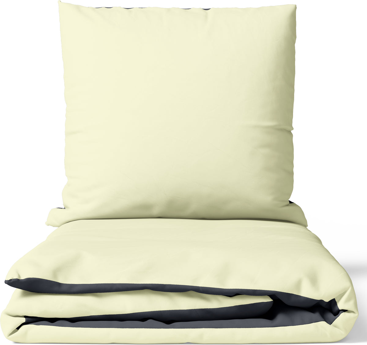 Wendebettwäsche Beige Anthrazit aus Baumwoll-Satin