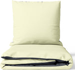 Wendebettwäsche Beige Anthrazit aus Baumwoll-Satin