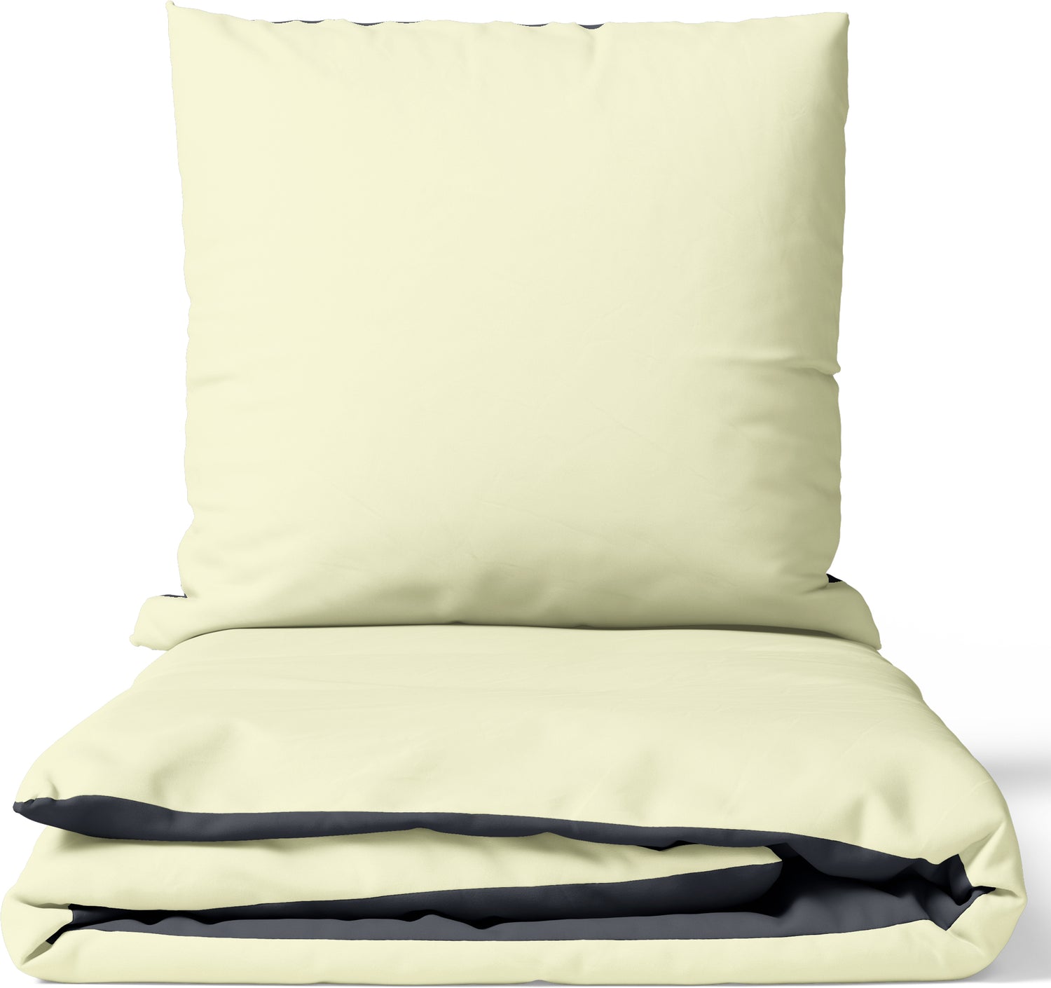 Wendebettwäsche Beige Anthrazit aus Baumwoll-Satin