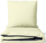 Wendebettwäsche Beige Anthrazit aus Baumwoll-Satin
