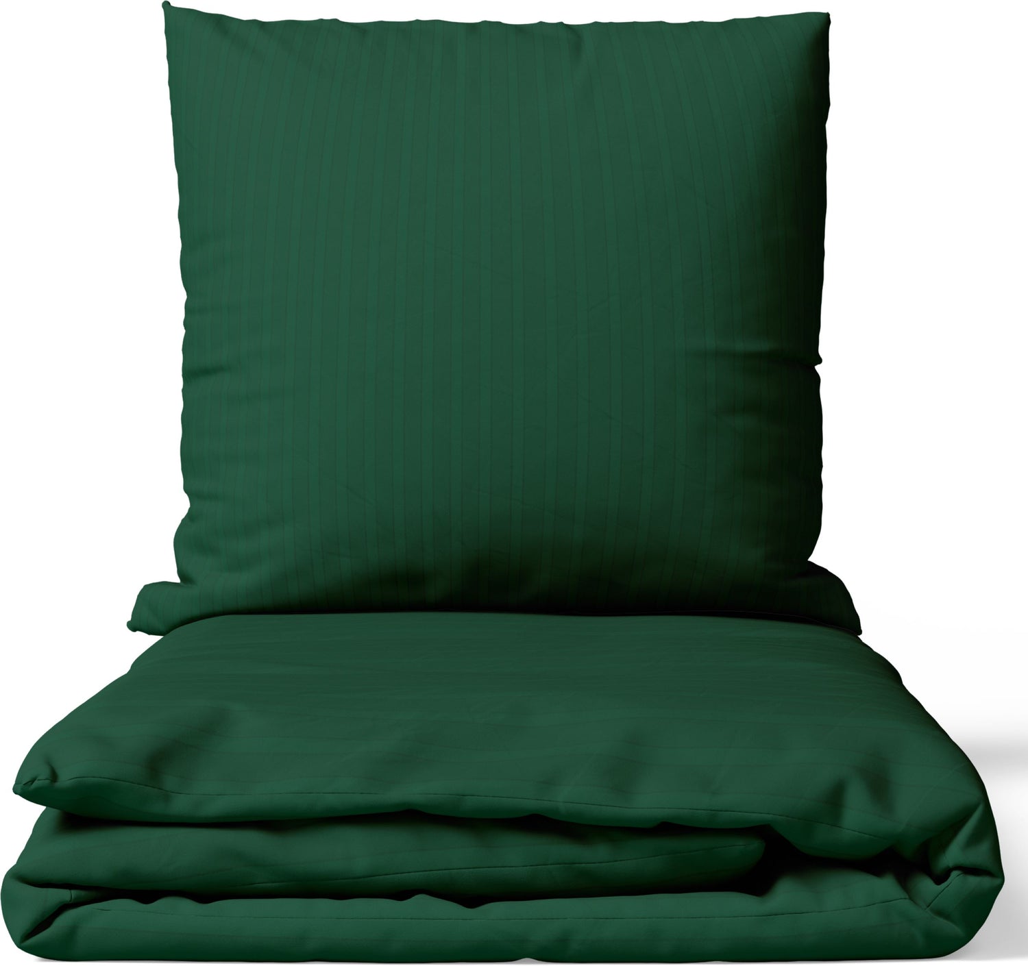 Luxus-Damast-Bettwäsche in Grün aus 100% Baumwolle Satin mit feinem Streifenmuster