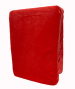 Gefaltetes Teddyplüsch Spannbettlaken in Rot mit Rundumgummi – weich, warm und ideal für Winterbetten