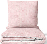 100% Baumwolle Bettwäsche Rosa Weiß Mit Verdecktem Reißverschluss Größe wählbar