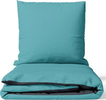 Baumwoll-Bettwäsche Petrol & Anthrazit Wende Bettwäsche Mit Verdecktem Reißverschluss Verschiedene Größen