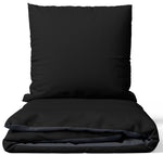 Baumwoll-Bettwäsche Schwarz Anthrazit Wende Bettwäsche Mit Verdecktem Reißverschluss Verschiedene Größen