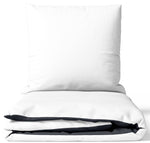 Baumwoll-Bettwäsche Weiß Anthrazit Wende Bettwäsche Mit Verdecktem Reißverschluss Verschiedene Größen