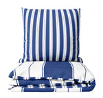 Baumwolle Bettwäsche Blau Weiß Gestreift Mit Verdecktem Reißverschluss Verschiedene Größen