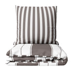 Bettwäsche Baumwolle Braun Weiß Gestreift Mit Verdecktem Reißverschluss Größen Wählbar