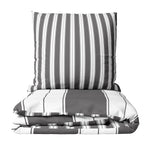 Bettwäsche Baumwolle Grau Weiß Gestreift Mit Verdecktem Reißverschluss Größen Wählbar