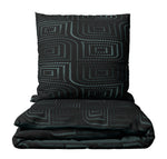 Renforce Bettwäsche Petrol Schwarz Geometrische Muster In Handelsüblichen Größen