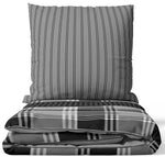 Renforce Bettwäsche Anthrazit Grau Gestreift In Handelsüblichen Größen