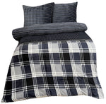 Teddyplüsch Bettwäsche Anthrazit Schwarz Gestreift, Flauschig, mit Wendeseite, In Mehreren Größen Verfügbar