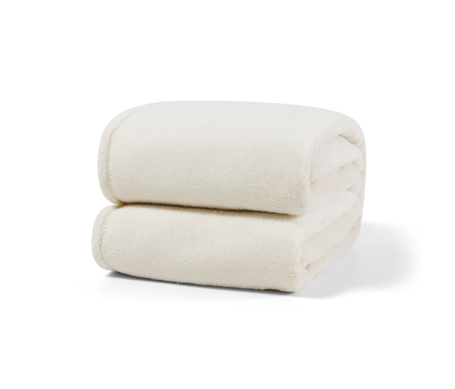 Gefaltete flauschige Kuscheldecke in Beige aus Flanell – weich & gemütlich