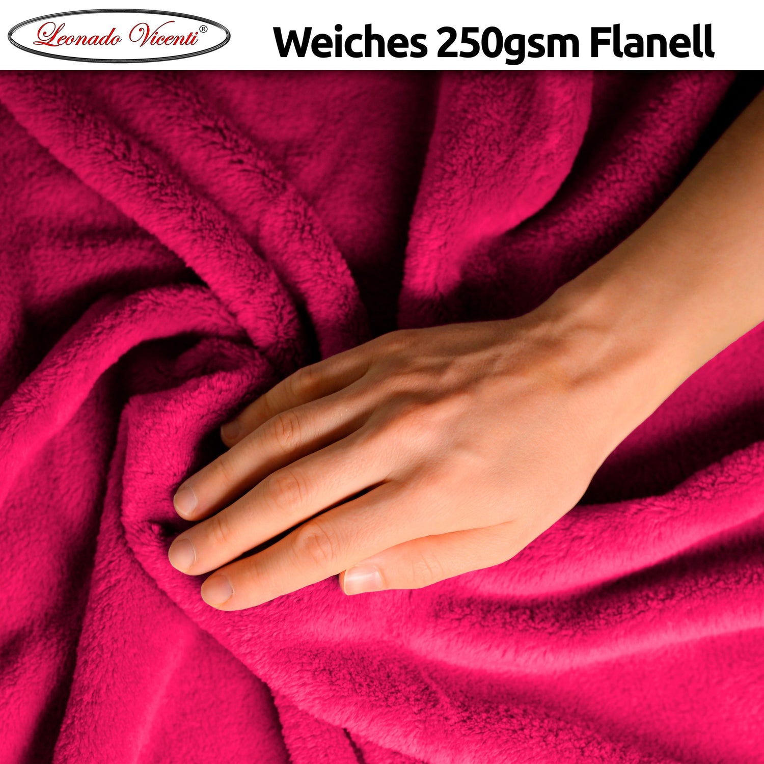 Flauschige Flanellstruktur – 250gsm Qualität in Rosa