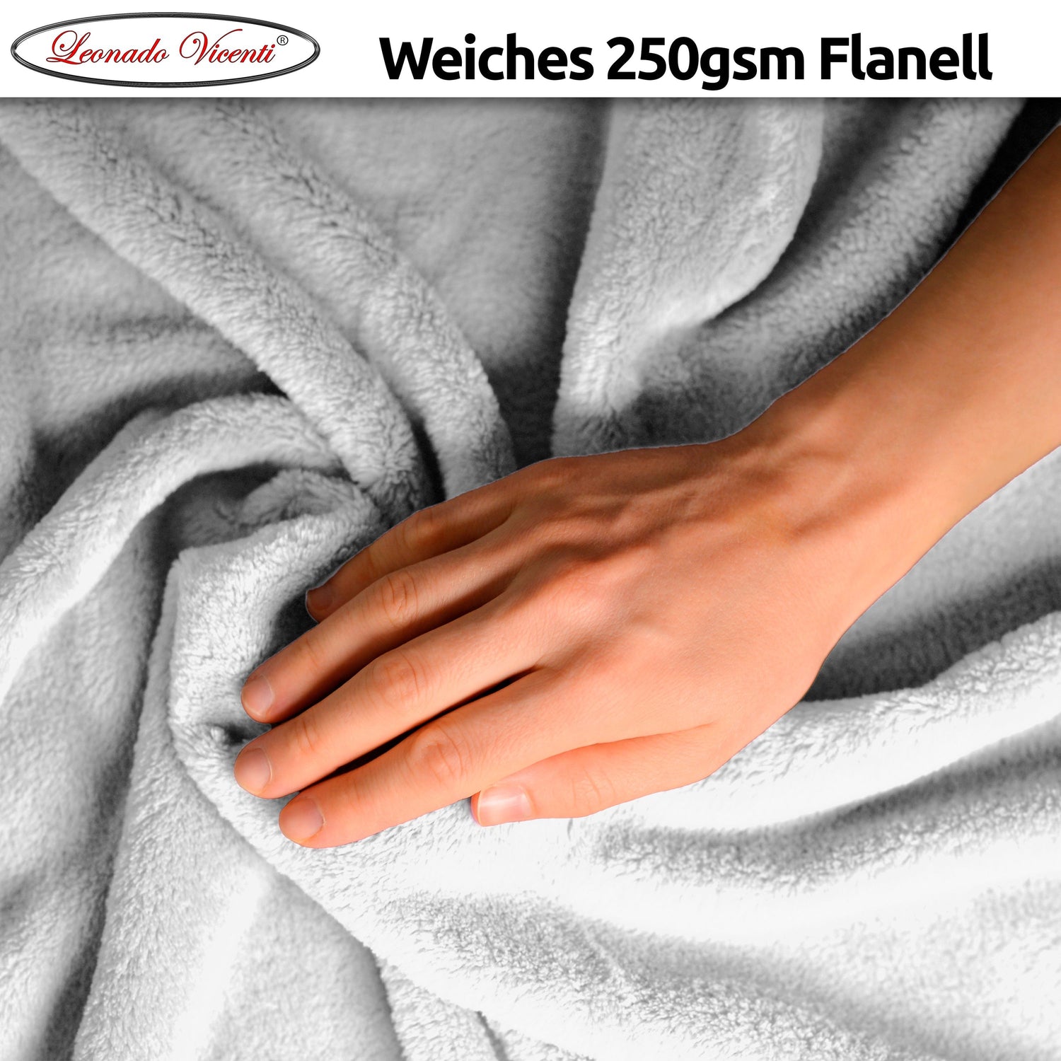 Flauschige Flanellstruktur – 250gsm Qualität in Weiß