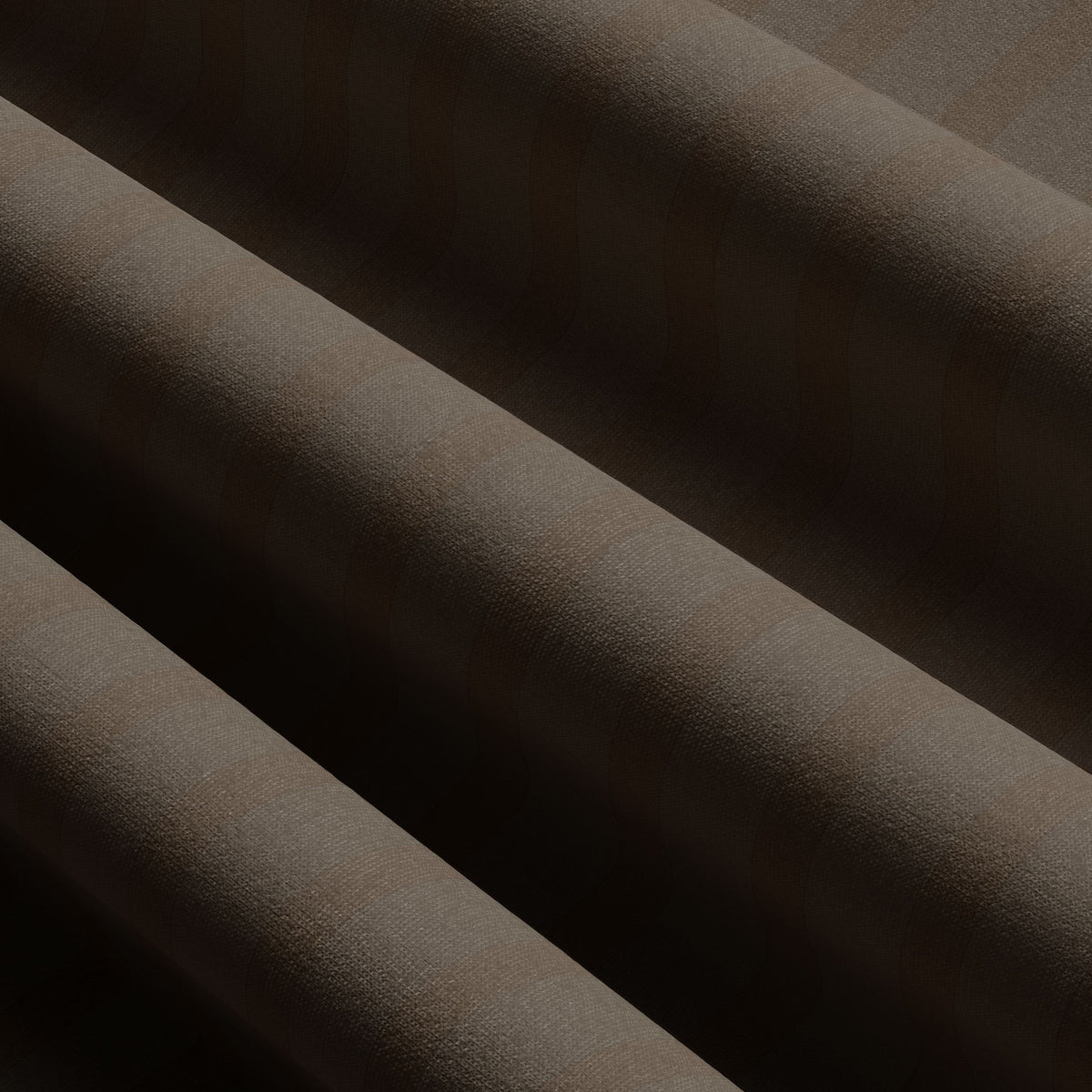 Gestreiftes Damastmuster in Braun – edle Satinstruktur aus 100 % Baumwolle mit feinem Glanz