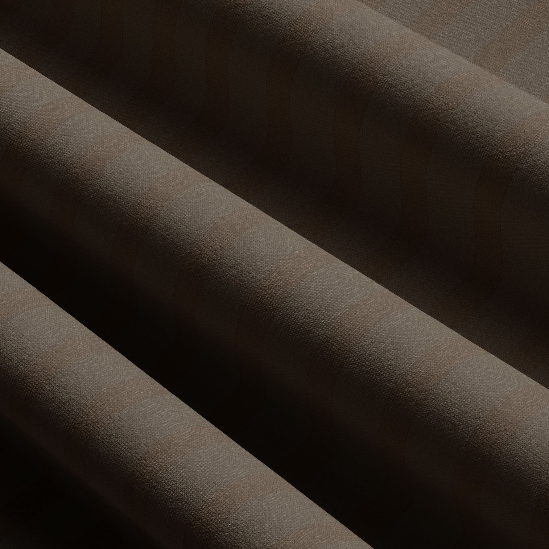 Gestreiftes Damastmuster in Braun – edle Satinstruktur aus 100 % Baumwolle mit feinem Glanz