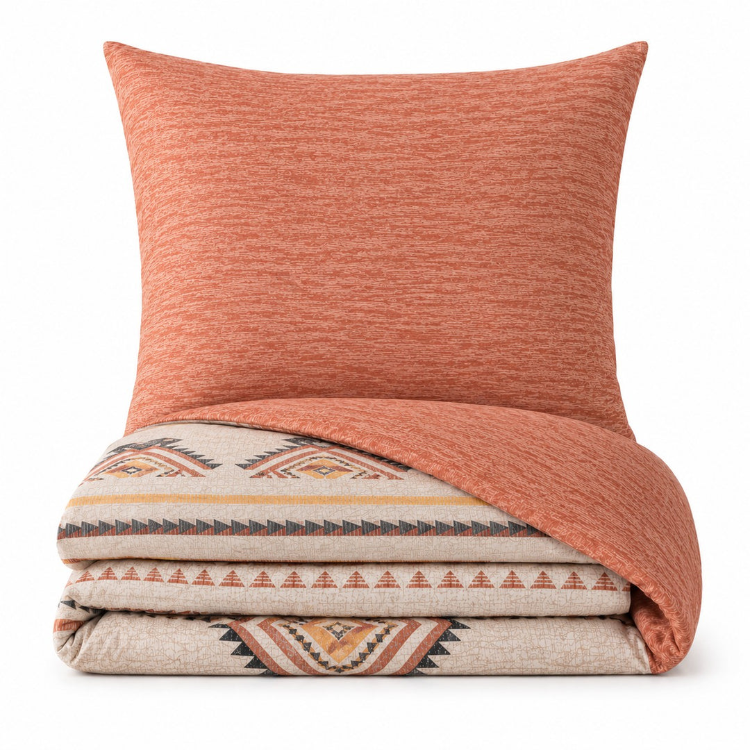 Baumwolle Wendebettwäsche Boho Terra Beige Mit Verdecktem Reißverschluss Größe Wählbar