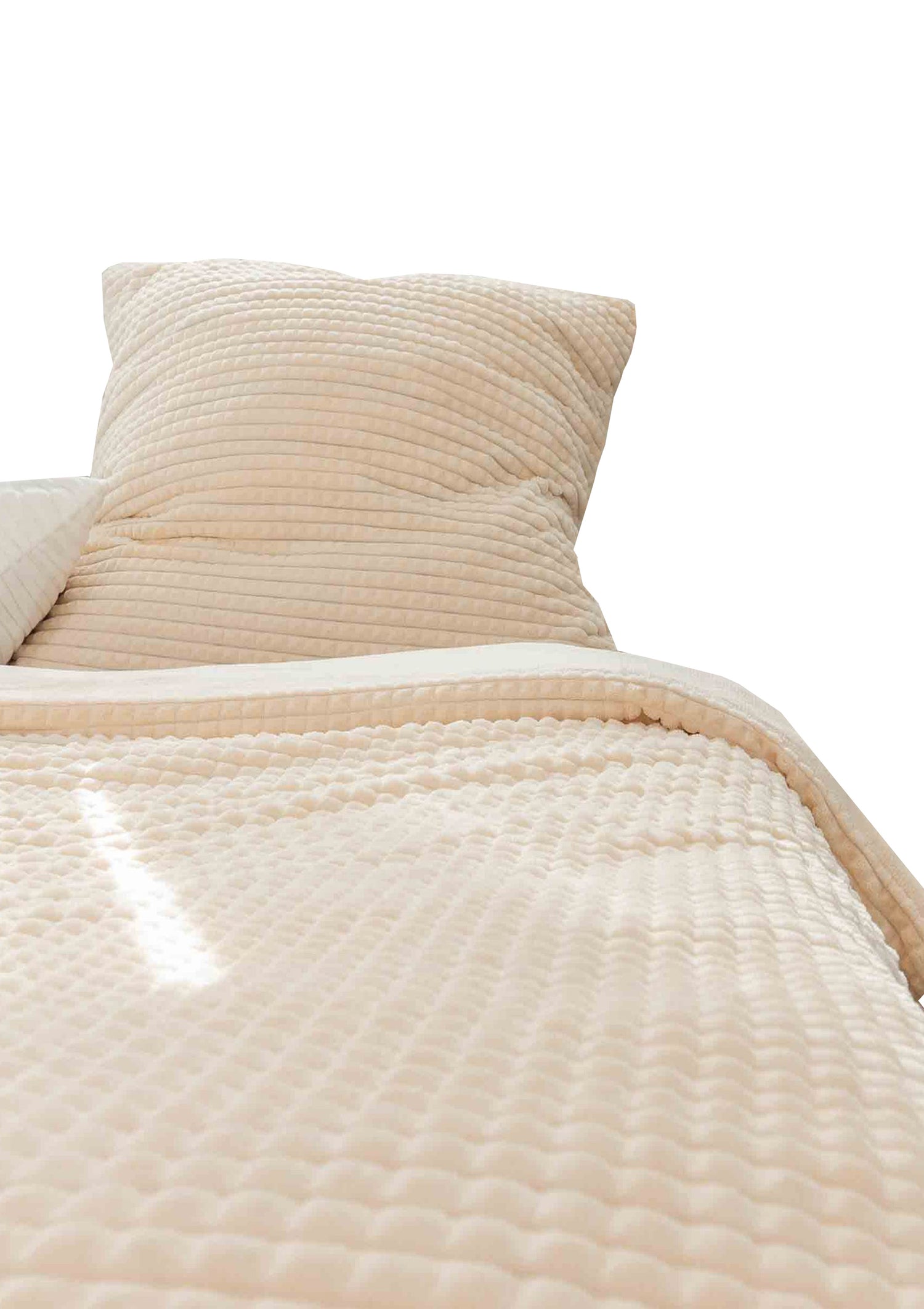 Teddyplüsch Bettwäsche Diamant-Optik Beige Mit Verdecktem Reißverschluss Größe wählbar